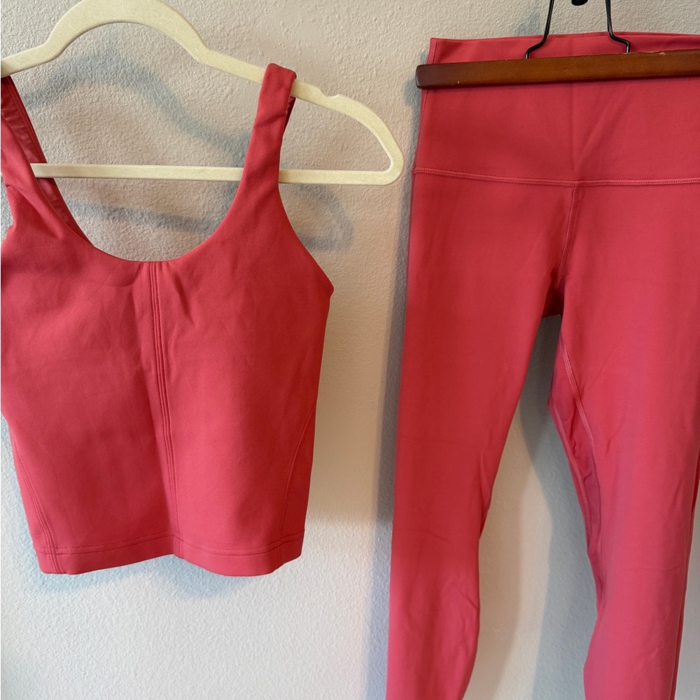 lululemon athletica Rose Pink High-Rise Leggings & Crop Tank
